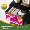 thumbnail image 5 of 4 Drawer Vertical Storage Dresser Abstract Hand Drawing Psychedelic Camouflage Wavy Liquid Dye Marble with Wood Top Fabric Pull Drawers, 5 of 8