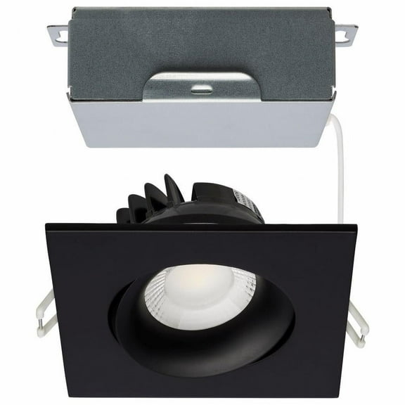 Satco S11628R1 3.5-Inch Low-Profile LED Gimbaled Directional Architectural Downlight, CCT Selectable 2700K/3000K/ 3500K/4000K/5000K, 3.5 Inches, Black