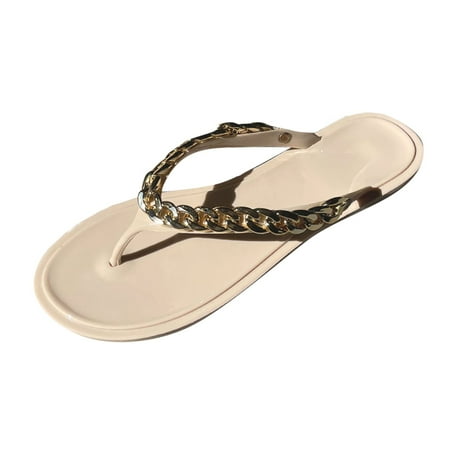 

Slippers Chain Spring Flip Flops Fashion Shiny Women Summer And Beach Women s slipper Fuzzy Slide Slippers for Women