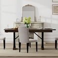 thumbnail image 4 of 71-Inch Rectangular Dining Table with Two Drawers, Wooden Kitchen Table w/Large Tabletop & Sturdy Frame, Large Dining Table for 6-8 with Double Pedestal, for Dining Room, Office, 4 of 6
