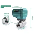 thumbnail image 2 of U.S Solid Válvula de Bola Motorizada Inteligente. IP65 de 1 Pulg. NPT, Puerto Completo, Acero Inoxidable, Conexión USB CC 5 V, Carcasa Verde Normalmente Cerrada., 2 of 12