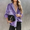 thumbnail image 2 of Mikilon Women Casual Long Sleeve Pocket Shirts Turndown Collar Button Down Tops/Blouses, 2 of 9