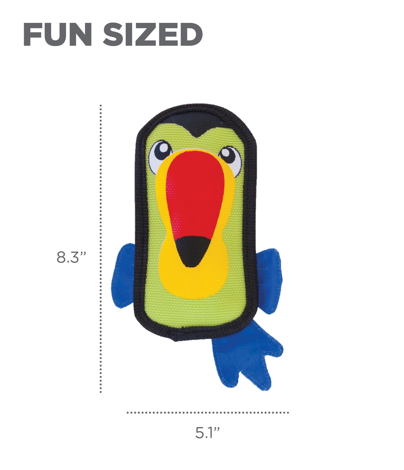 Outward Hound Fire Biterz Toucan Plush Interactive Dog Toy, Green, Small