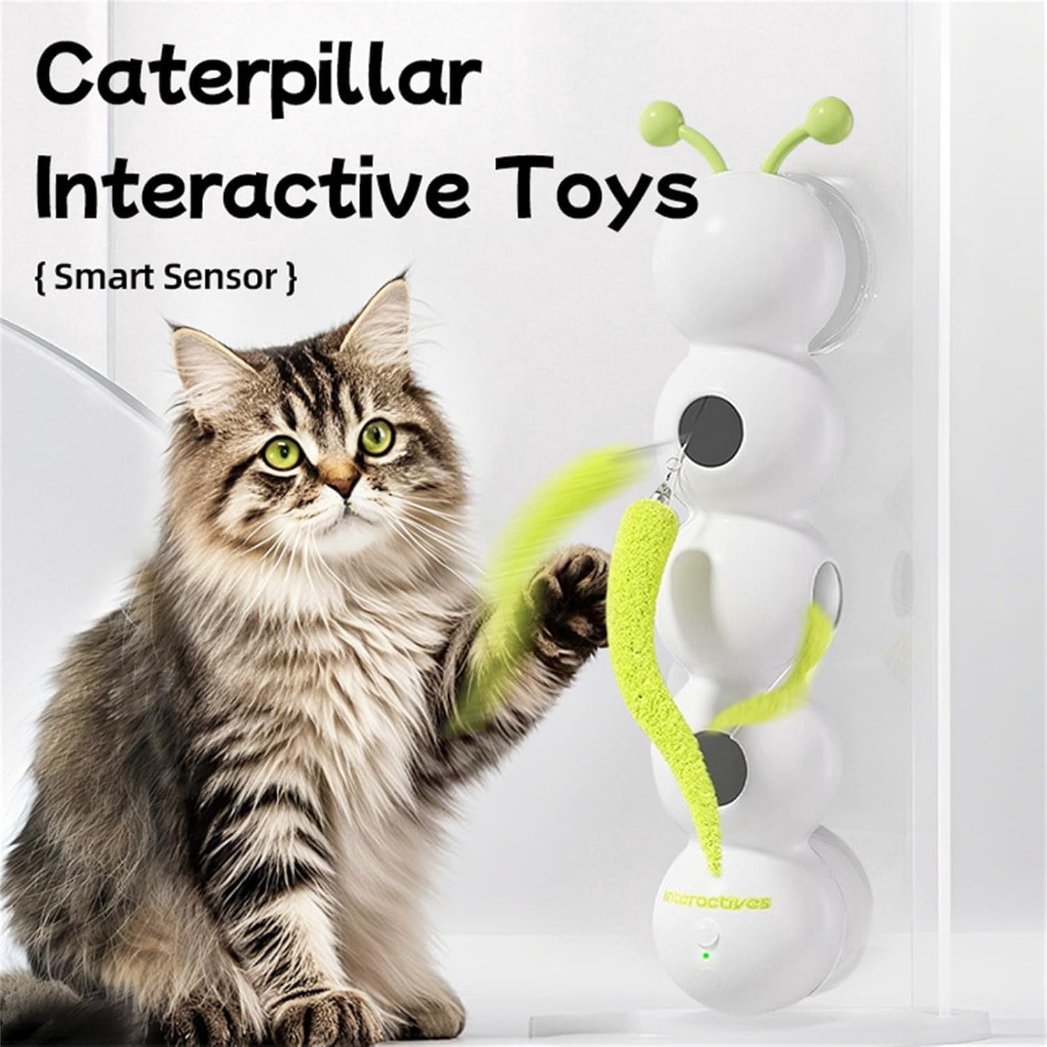 Interactive Electric Caterpillar Cat Toy, Caterpillar Smart Cat Toy for Bored Cats for All Ages Indoor Cat