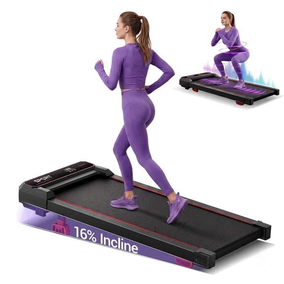 ROBORE 2 in 1 Treadmill with Vibration Plate, Under Desk Treadmill Walking Pad for Home, 3.0 HP Portable Treadmill with Remote Control & LED Display, 300lbs Capacity