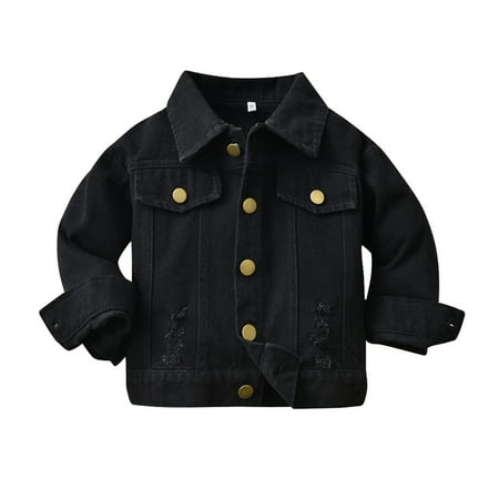 

TAIAOJING Toddler Baby Boy Girl Hooded Jacket Windproof Solid Denim Coat Jacket Kids Warm Outerwear Jacket 12-18 Months