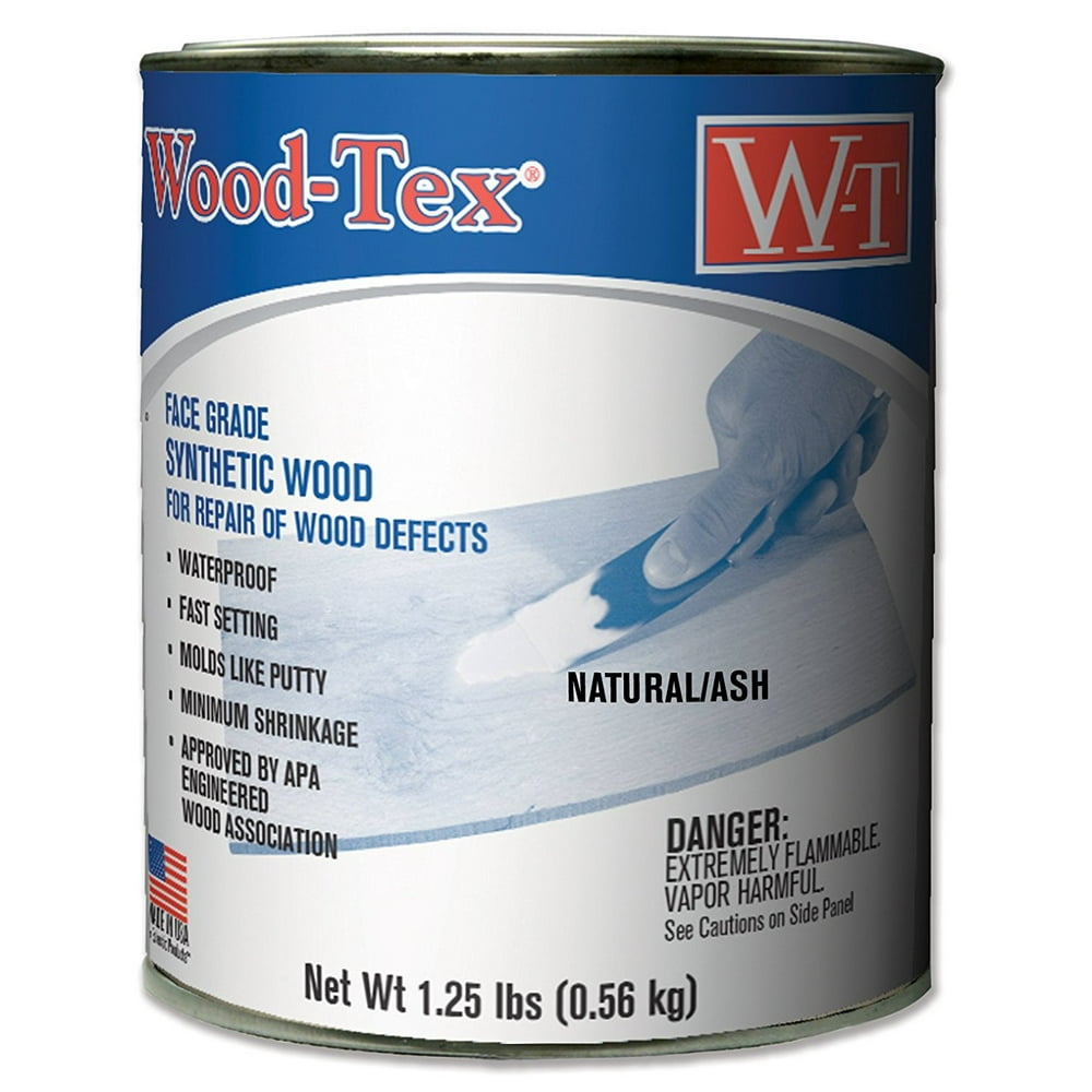 WoodTex 34021026 Wood Filler Adhesive Pint, Natural/Ash, Used to
