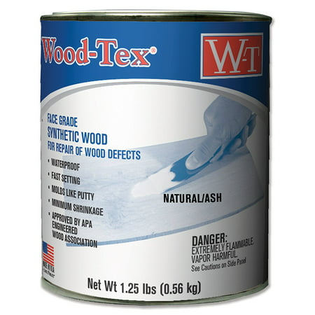 Wood-Tex 34021026 Wood Filler Adhesive - Pint, Natural/Ash, Used to repair defects in plywood, furniture, laminated beams, cabinet work and other woodworking.., By WoodTex From (Best Wood Filler For Furniture)