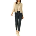 thumbnail image 2 of Chaleco sin mangas de mezclilla lavado para mujer INSPIRE CHIC con botones y bolsillos color beige S, 2 of 6