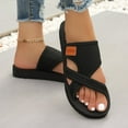 thumbnail image 3 of Stylago Women Men Mesh Slippers Toe Ring Flat Sandals Slip on Summer Outdoor Casual Slide Shoes Wide Width Comfortable Sandal Black Size 6, 3 of 7