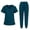 Blue, variant on Resivox Gray Scrubs Sets for Women Plus Size Nursing Top Petite V Neck Yoga Scrub Pants and Tops Medical Uniforms Scrub Joggers Scrubs for Tall Women Gray XL