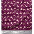 thumbnail image 1 of Soimoi Cotton Voile Fabric Leaves & Reindeer Animal Print Fabric by the Yard 56 Inch Wide, 1 of 1