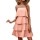 thumbnail image 4 of Txlixc Vestido de verano femenino, falda de hoja de loto de color sólido con correas finas italianas Txlixc moda, 4 of 7