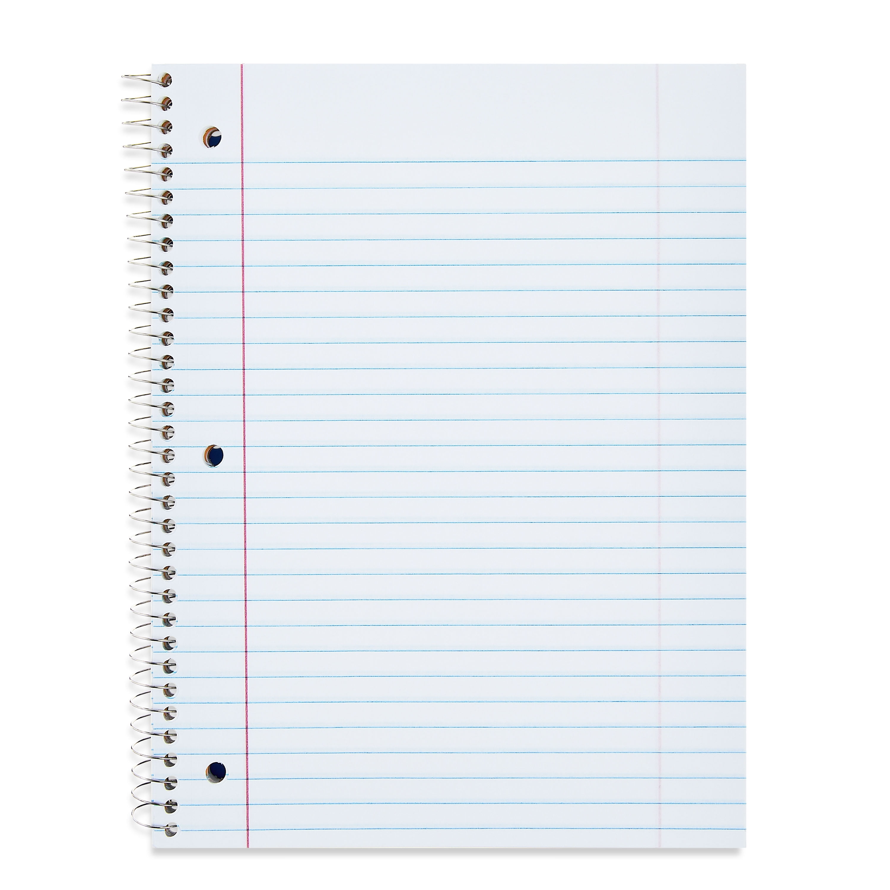 Pen + Gear Wide Ruled 3-Subject Spiral Notebook, Blue, 10.5" x 8", 120 Pages