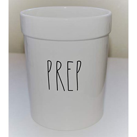 Large Utensil Holder - Rae Dunn PREP in large letters LL Large 8 X 6 inch Utensil Holder Crock Planter Container. By Magenta.