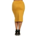 thumbnail image 3 of Moa Collection Women's Plus Size Casual Solid Pencil Midi Skirt, 3 of 4