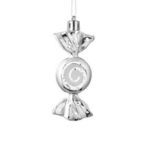 Lilixerw 6 PCS Christmas Candy Ornaments,Hanging Glitter Candy Decoration for Xmas Tree,Candy Pendant for Xmas Halloween Decoration,Silver