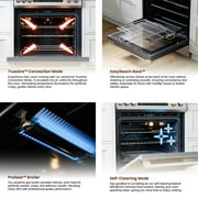 Rangaire RRG303GS 30 Glass Touch Gas Range Oven - Stainless Steel, Sealed Burners, True Convection, Self Cleaning, Easy Reach Racks