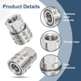 thumbnail image 3 of Uxcell 2 Pack Pressure Washer Adapter, 1/4" Female Quick Plug to G1/4" Female Stainless Steel Quick Connect Fittings Swivel Adapter for Pressure Power Washers Hose, 3 of 5