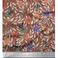thumbnail image 1 of Soimoi Rayon Fabric Flying Bird,Plumeria & Dahlia Floral Printed Fabric 1 Yard 42 Inch Wide, 1 of 1