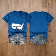 thumbnail image 6 of Tnhcen Women's Peace Love Texas 4th of July V-Neck T-Shirt, Patriotic Graphic Print Short Sleeve Loose Fit Blouse, Holiday Party Casual Top, Sizes S-5XL, 6 of 7