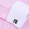 thumbnail image 6 of TANSILING Men's French Cuff Shirt Formal Pleated Long Sleeve Dress Shirt with Cufflinks, 6 of 7