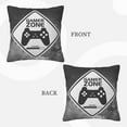 thumbnail image 3 of ZICANCN Gamer Zone Gray Sign Decorative Throw Pillow Covers, Bed Couch Sofa Decorative Knit Pillow Covers for Living Room Farmhouse, 12"x12", 3 of 8