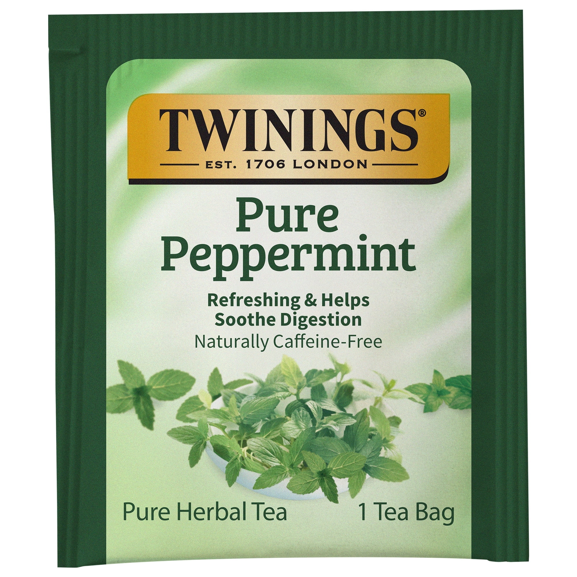 (3 pack) Twinings, Herbal Tea, Pure Peppermint, Caffeine Free, 50 Tea Bags, 3.53 oz