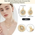 thumbnail image 2 of 1 Box 5Pcs Charms 18K Gold Plated Colorful Cubic Zirconia Enamel Charms 0.5 Inch Flat Round for Earring Bracelet Necklace Jewelry Making, 2 of 9