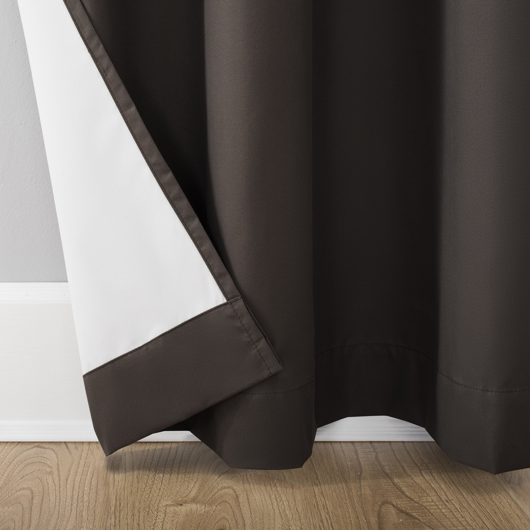 Sun Zero Cyrus Thermal 100% Blackout Grommet Curtain Panel, 40"X96", Cocoa Brown