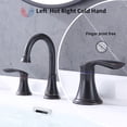 thumbnail image 4 of Tcbosik Oil Rubbed Bronze Bathroom Sink Faucet, 8 Inch 2 Handle Centerset Lavatory Vanity Faucet w/Pop Up Drain Assembly and Water Supply Hoses, 3 Hole 360° Swivel Spout Vanity Sink Basin Faucet, 4 of 9