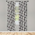 thumbnail image 2 of Ambesonne Swan 4-Panel Curtains, Cartoon Bird and Flowers Art, 56"x95", Purple Grey Dark Purple, 2 of 4