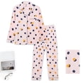 thumbnail image 3 of Conjunto de pijama con estampado para mujer, Tops de botonadura única, pantalones de longitud completa, ropa de dormir para adolescentes, moda de otoño, holgada para el hogar, 3 of 4