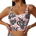 thumbnail image 1 of Fotbe Black Snake Sujetador Deportivo Largo sin Aros para Mujer con Almohadillas y Soporte Medio, Transpirable y Absorbente, Camiseta Tipo Chaleco o Tank Top-X-Large, 1 of 8