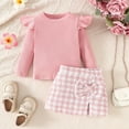 thumbnail image 5 of LYHaoo Stylish Fall And Winter Long Sleeve Outfit For Toddler And Little Girls Cozy Two Piece Playwear Girls Outfit Sets Sizes 1-2 Years(Pink), 5 of 6