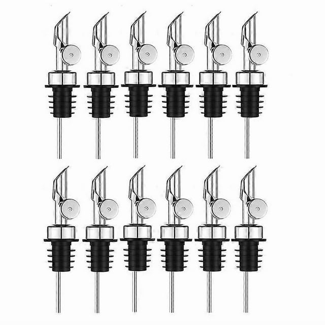Weighted Stainless Steel Pourers Olive Oil Dispenser(Silver,12Pcs)