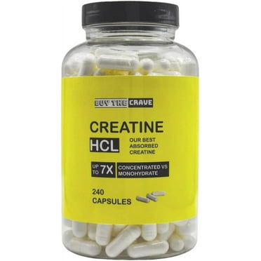 Creatine HCL Pills, 7X Concentrated - Cognitive, Energy, Muscle & Recovery Support for Men & Women - 240 Servings