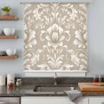 thumbnail image 5 of Light Brown Flowers Sheer Curtains 45 Inches Long, Rustic Boho Ethnic Middle Century Light Filering Curtains, Breathable Simi Curtain Privacy Drapes for Kitchen Bathroom Small Window Treatment, 5 of 9