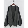 thumbnail image 5 of Womens Oversized Cardigan Sweaters 2025 Fall Long Lantern Sleeve Knit Open Front Light-Weight Sweater Dark Gray M, 5 of 6