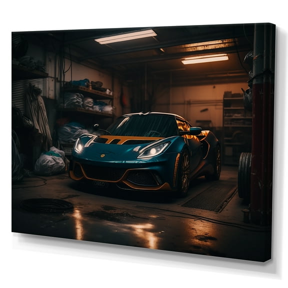 Designart Uk Car In Underground Garage Canvas Wall Art