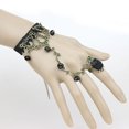 thumbnail image 2 of SPRING PARK Vintage Women Black Lace Flower Hand Harness Cuff Bracelet Chain Ring Gift, 2 of 7
