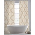 thumbnail image 5 of Boho Moroccan Sheer Curtains 96 Inch Length 2 Panels Set Window Treatments, Vintage Morocco Quatrefoil Geometric Rod Pocket Semi Curtains for Living Room/Bedroom/Kitchen Décor, 104"W x 96"L, 5 of 7