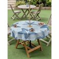 thumbnail image 4 of Outdoor Tablecloth with Umbrella Hole for Patio/Picnic/Party/Camping, Blue Starfish Coastal Waterproof Table Cloth Round Cover Washable, Vintage Seaside Tropical (Dia 60"), 4 of 9