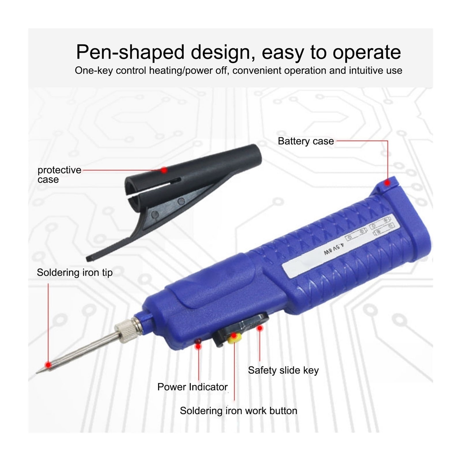 Electric Soldering Iron 4.5V 8W ,Wireless Soldering Iron Portable Soldering Pen, Battery powered Welding Solder Tools