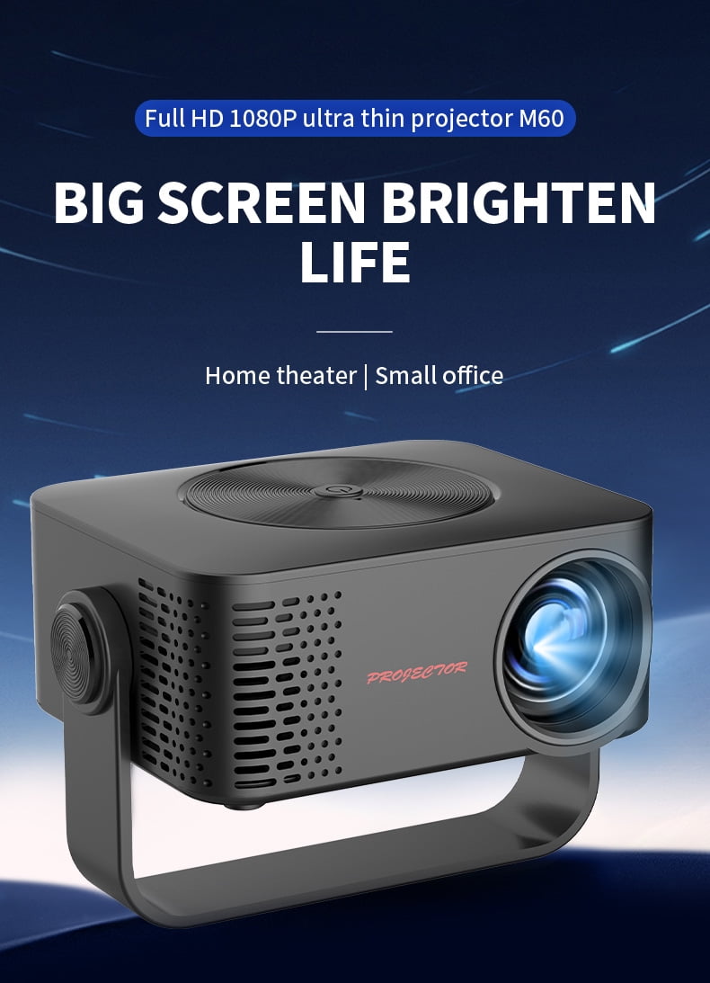 Mini Projector with WiFi , Native 1080P Projector , Projectors for Outdoor Movies Home Theater Built-in Speaker Android11 Dual WiFi6 Allwinner 1080p Compatible with iPhone/Android/PS4/Laptop