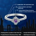 thumbnail image 2 of Gem Stone King 10K White Gold Purple Amethyst Clover Flower Engagement Ring for Women | 0.26 Cttw | Round 2.5MM | Gemstone February Birthstone | Size 5, 2 of 6