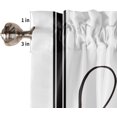 thumbnail image 2 of Easter 3 PCS Kitchen Curtain Valance and Tiers Set, Rod Pocket Small Half Tier Valances Window Curtains Panel, Pink Easter Bunny Ear Spring Floral Black Stripes 55"x24" (Set of 2 Tiers & Valance), 2 of 5