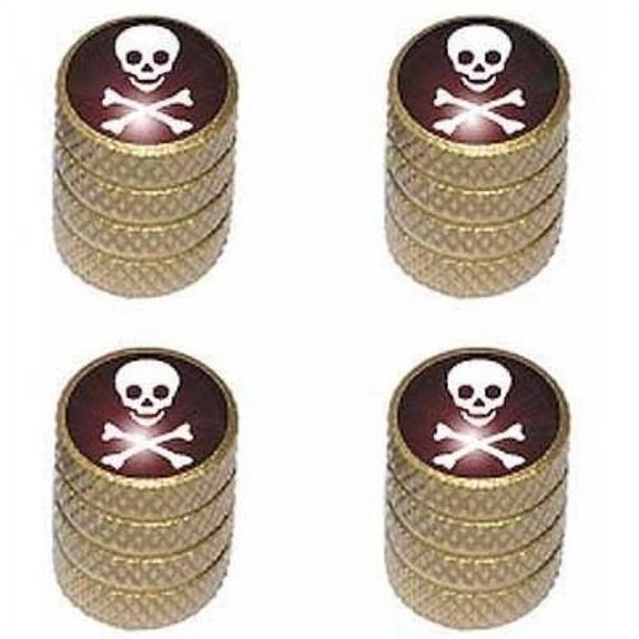 Skull and Crossbones Pirate Tire Rim Wheel Aluminum Valve Stem Caps, Multiple Colors