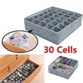 thumbnail image 3 of Home Storage Box 30 Cells Foldable Bamboo Charcoal Underwear Socks Organizer, 3 of 9