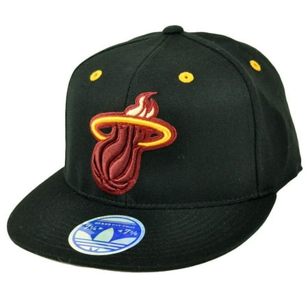 NBA Miami Heat Adidas 210 Fitted 6 7/8 - 7 1/4 Flat Bill TV39Z Hat Cap Stretch